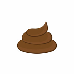 Piece of poop icon in cartoon style isolated on white background