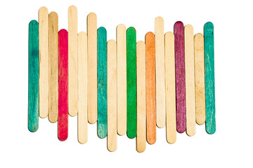 Ice cream sticks in many colors.