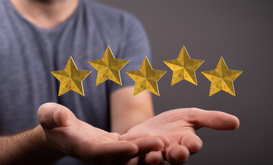 touching technology interface with ranking stars