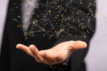 Fototapeta premium Connecting lines and dots.Big data visualization