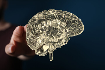 Brain. Digital brain. 3D Science and Technology concept. Neural network. IQ testing, artificial