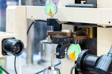 Cutting tool drill bit or milling cutter setup on high accuracy and precision vision measuring machine for inspection dimension shape outer contour angle  appearance etc.