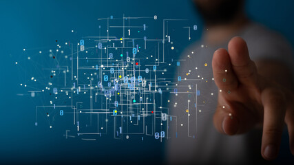 Big data visualization background.Abstract technology