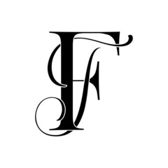 ft, tf, monogram logo. Calligraphic signature icon. Wedding Logo Monogram. modern monogram symbol. Couples logo for wedding