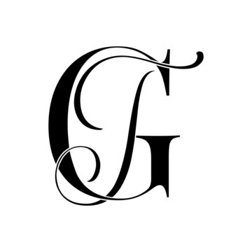 gt, tg, monogram logo. Calligraphic signature icon. Wedding Logo Monogram. modern monogram symbol. Couples logo for wedding