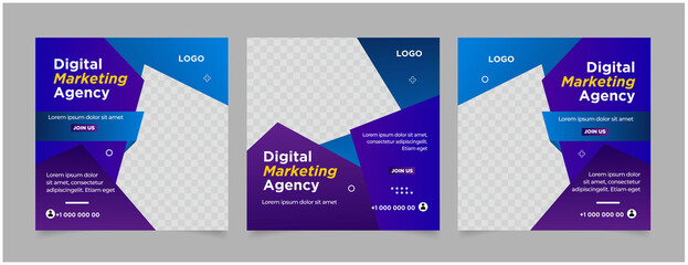 Digital marketing agency social media post and web banner 