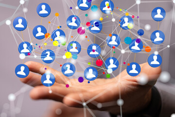 Global network. Blockchain. 3D illustration. Neural networks and artificial intelligence. Abstract