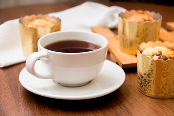 cup of tea and muffin