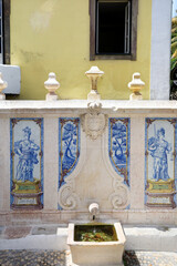 Fountain with Azulejos - Traditional Blue Tiles, Sintra, Portugal