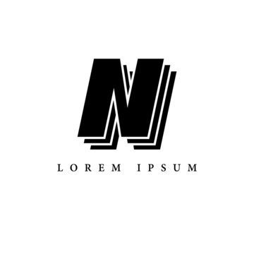 simple alphabet logo black and white concept with layer combination