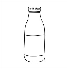 milk container or box packaging. vector hand drawn sketch illustration