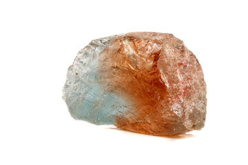 Macro mineral stone Topaz on a white background