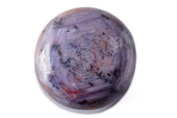 Macro of mineral Corundum Ruby Sapphire on white background