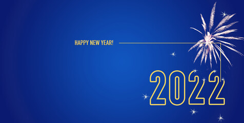 Happy New Year 2022! Blue background
