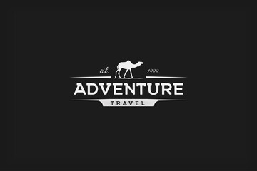 Camel Adventure Travel Concept Retro Logo