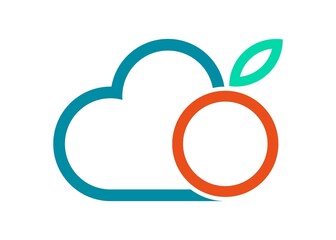 clouds and fruit vector design illustration