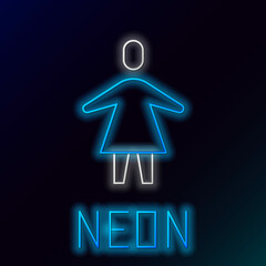 Glowing neon line Female icon isolated on black background. Venus symbol. The symbol for a female organism or woman. Colorful outline concept. Vector