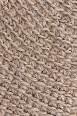 Jute knitted fabric and jute babina yarn, close-up