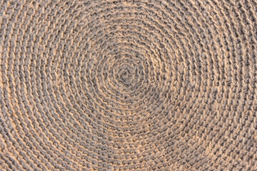 Jute knitted fabric and jute babina yarn, close-up