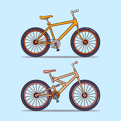 Fototapeta premium Set of two sports bicycles illustration