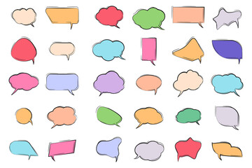 Collection of colorful speech bubbles