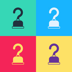 Pop art Pirate hook icon isolated on color background. Vector