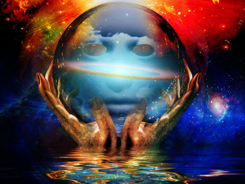 Glass Ball in Hands of Creator