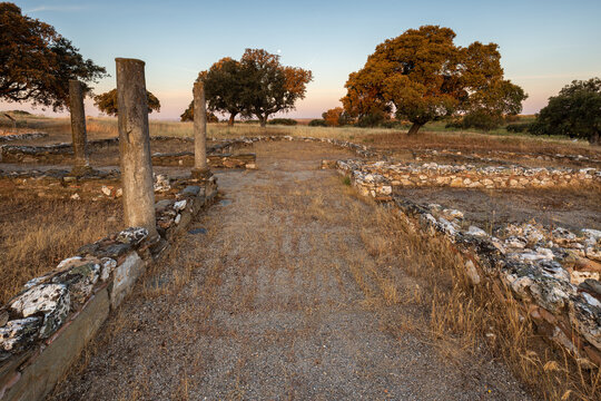 Ancient Roman villa of Los Terminos in Monroy. Extremadura. Spain.