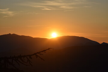 Coucher de soleil montagne 