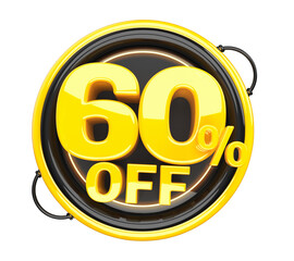 technology 60 percent off discount offer label 3d render for composition