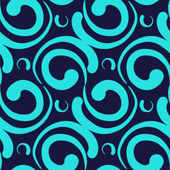 Seamless blue background with light blue and dark blue, ornament, line.