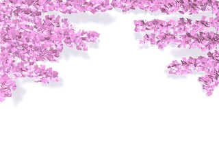 Obraz na płótnie Canvas 桜をイメージしたピンクの枝が上にあるフレーム