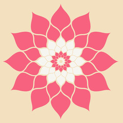 Artistic floral abstract background, colorful flower mandala drawing, geometric shaped decorative lotus pattern, art template, greeting card, graphic design illustration wallpaper