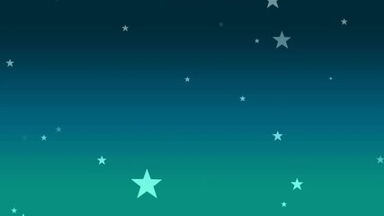 Digital animation of multiple stars icons falling against green gradient background - Powered by Adobe