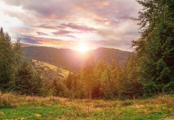 Obraz premium Sunrise in the mountains stock photo