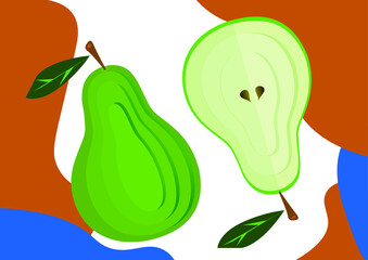 vector image of fruits for design. Pear and pear in the section