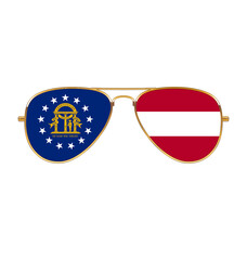 cool aviator sunglasses with georgia state flag