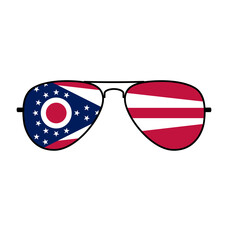 cool aviator sunglasses with ohio state flag