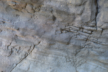 Closeup on rocks - Natural wall with stones - Texture