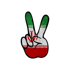 World countries. Hand sign Victory. Iran