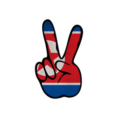 World countries. Hand sign Victory. Korea, D