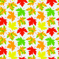 Naklejka na ściany i meble Maple autumn leaves. Seamless pattern for any use.