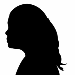 a girl head silhouette vector