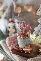 Christmas and newyear cozy decoration.