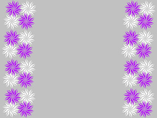 Fototapeta premium Artistic floral frame abstract background with blank copy space for text, colorful geometric shaped decorative pattern, art template, greeting card, graphic design illustration wallpaper