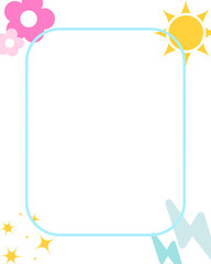 frame with flowers and butterflies, artistic floral abstract background, colorful decorative pattern, art template, greeting card with blank copy space for text, graphic design illustration wallpaper