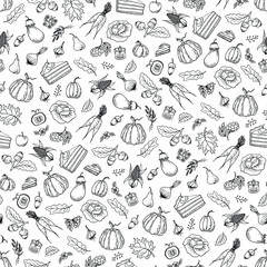 Seamless vector pattern in doodle style.  For textiles and packaging.