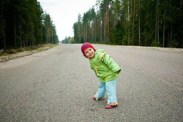 child on the road