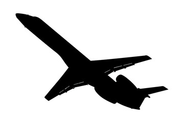 Small two-engine passenger plane taking off