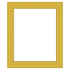 Squared golden vintage wooden frame for your design. Vintage cover. Place for text. Vintage antique gold beautiful rectangular frames for paintings or photographs. Template vector illustration